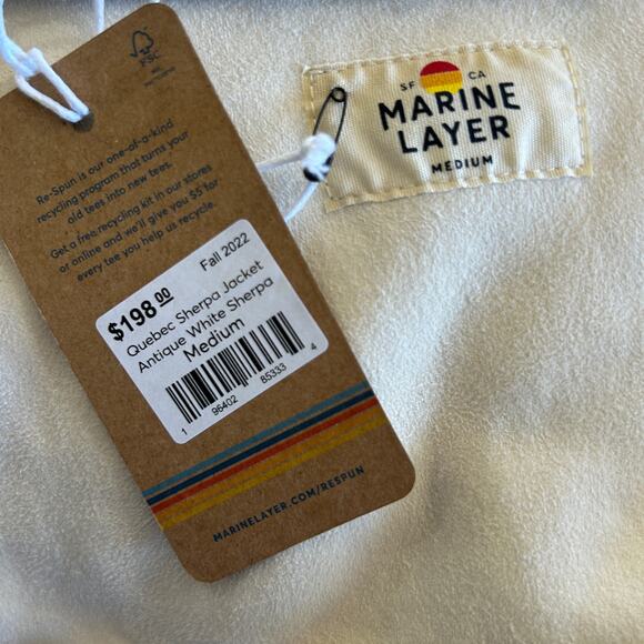 Marine‎ Layer Quebec Sherpa Jacket Womens Medium Antique White Oversized NWT - Picture 16 of 16